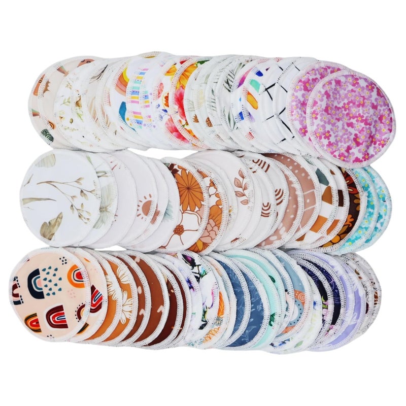 Asenappy 8 pcs(4 Pairs) Random Prints Breast Pads for Nursing Mothers, Reusable and Washable with 1 Bag(8 pcs randomprints with1 Bag) - Image 5